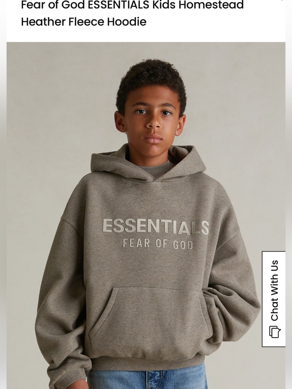 Fear of God Essentials kids Fleece Hoodie